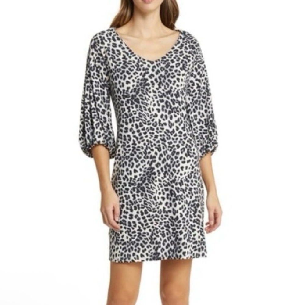 Tommy Bahama Women’s Small Darcy Lovely Leo Balloon Sleeve Dress Leopard NEW